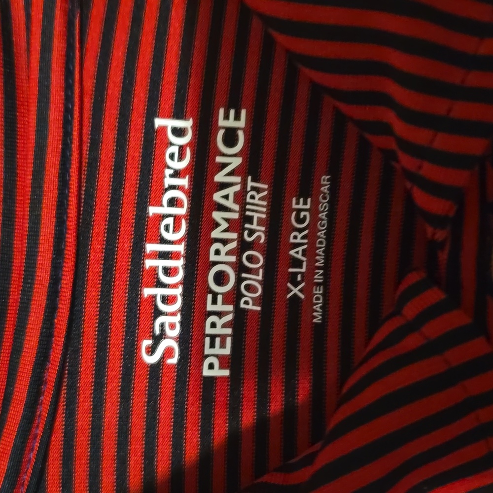 Saddlebred Performance Polo Golf Shirt‎ Red Black Mens Size XL - Picture 4 of 5